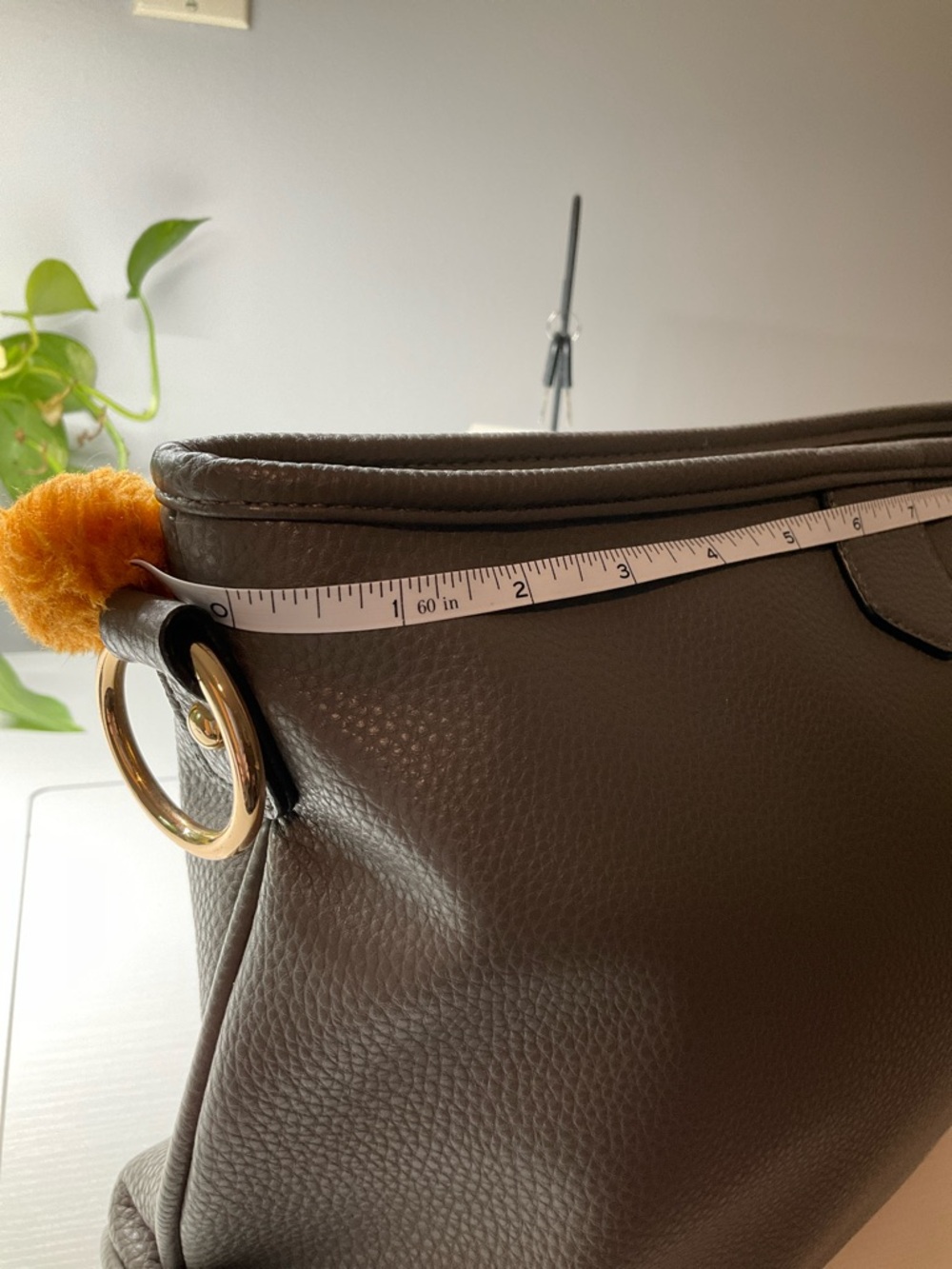 Montana West Gray Pebbled Leather Shoulder Bag with Removable Strap - Picture 8 of 10
